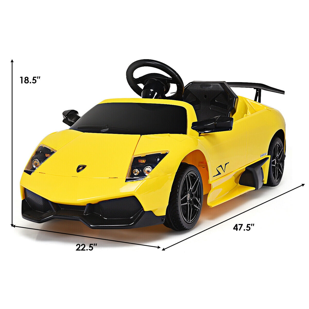 Gymax 12V Lamborghini Murciealgo Licensed Electric Kids Ride On Car RC w/ LED Lights